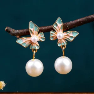 Butterfly Pearl Earrings