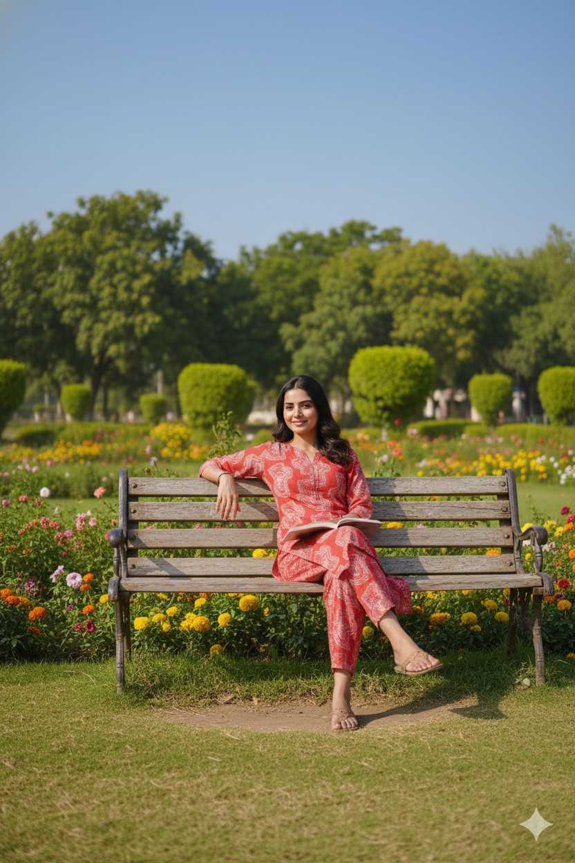 Red and White Design Popcorn fabric Cord Set - Image 5