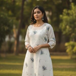 Chanderi Silk blend fabric (Top Only)