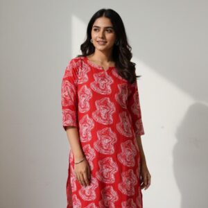 Red and White Design Popcorn fabric Cord Set