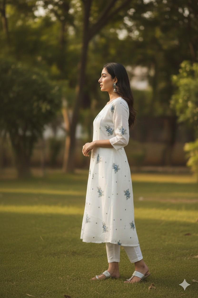 Chanderi Silk blend fabric (Top Only) - Image 4