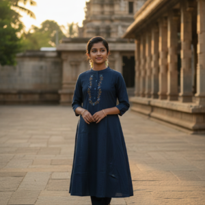 Dark Blue Linen Fabric (Top Only)