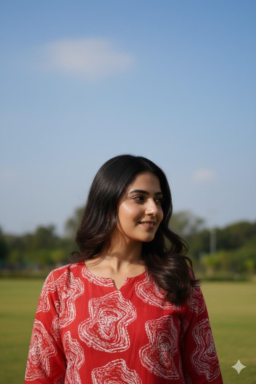 Red and White Design Popcorn fabric Cord Set - Image 3